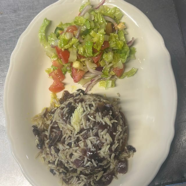 Veggie Rice with Salad.